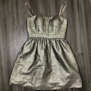 Aidan Mattox Gold Shimmer Mini Dress